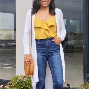 Mustard ruffle cami